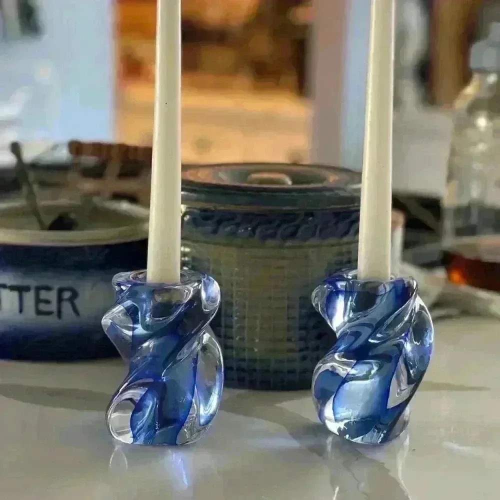 Handblown Candle Holder Set (2)